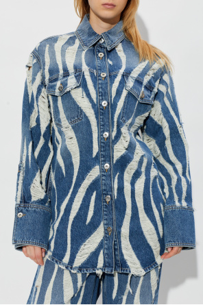 Blumarine Denim jacket with a vintage effect