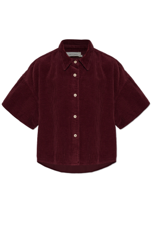 Corduroy shirt with short sleeves