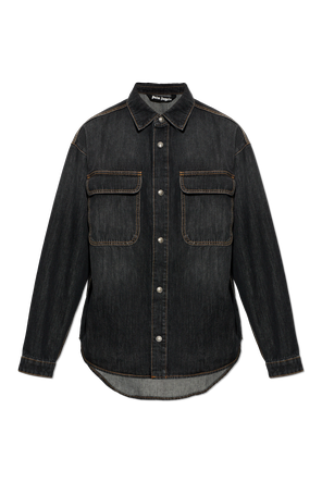 Oversized denim shirt with pockets