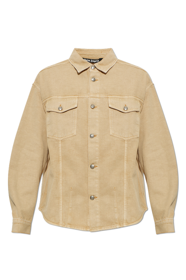 Denim shirt jacket with pockets od Palm Angels