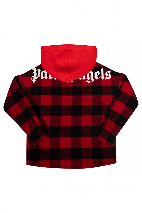 Sandro Paris toggle detail hooded Letter jacket Checked Letter jacket