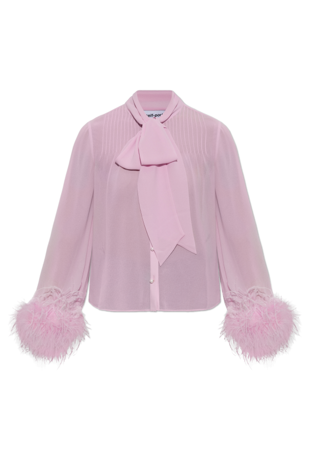 Shirt with ostrich feathers od Self-Portrait