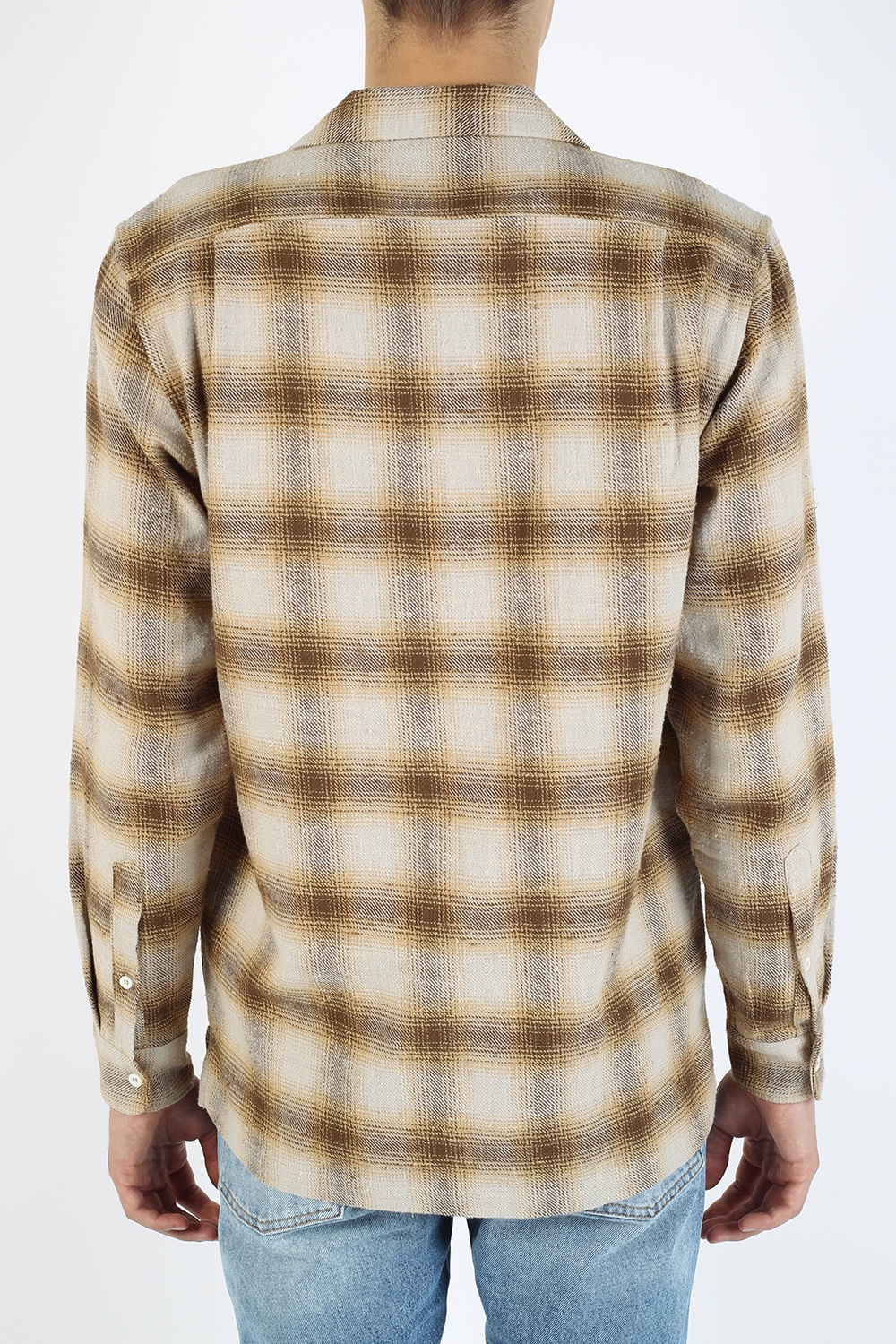 palm angels checked shirt beige