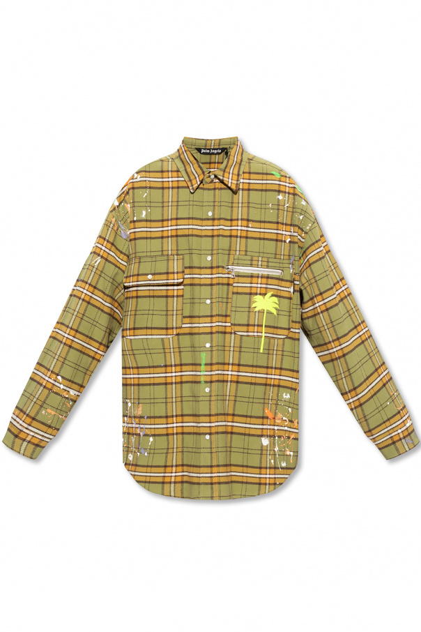 Palm Angels Checked oversize azul shirt