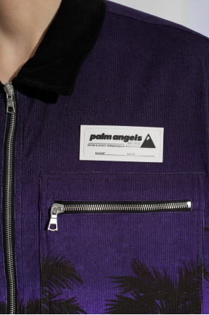 Palm Angels T-shirt Zip Puma Essentials Logótipo cinzento