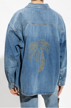 Palm Angels Denim zip shirt