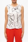 Issey Miyake Pleats Please WHITE Patterned sleeveless top