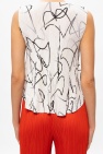 Issey Miyake Pleats Please WHITE Patterned sleeveless top