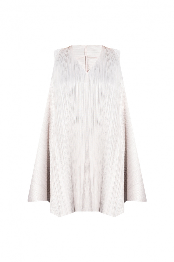 logo-print grid silk shirt Pleated top