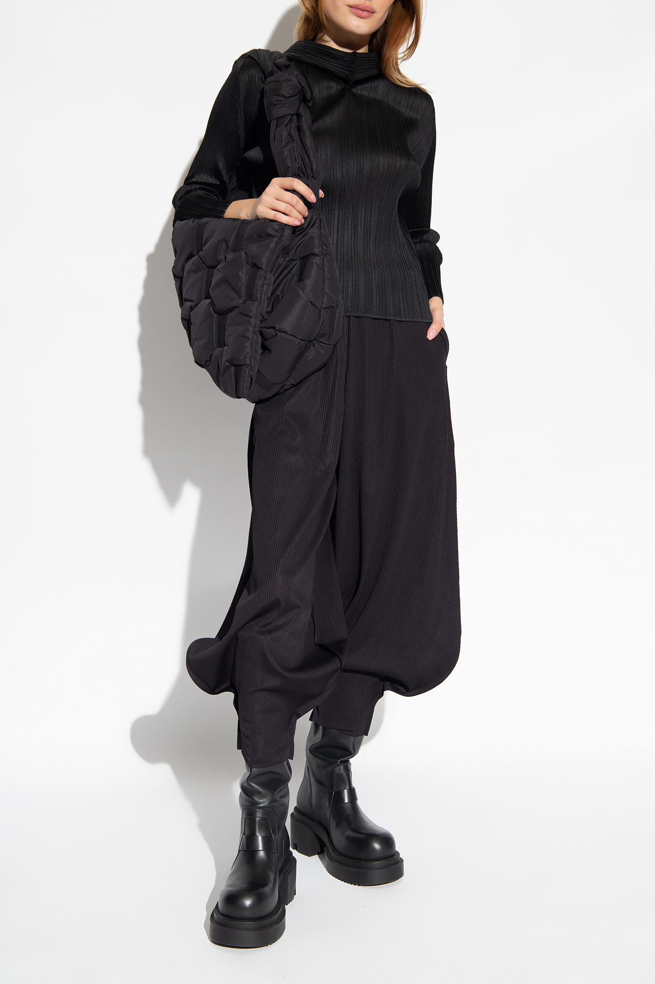 ISSEY MIYAKE V どぎつく SQUARED ブラック・パープル トップス 