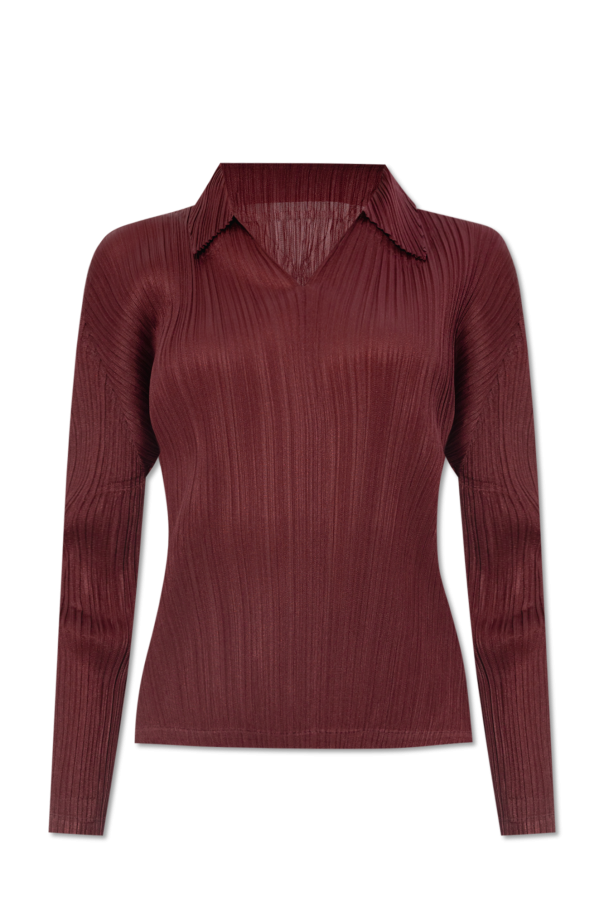 OUI Pullover greige Pleated top