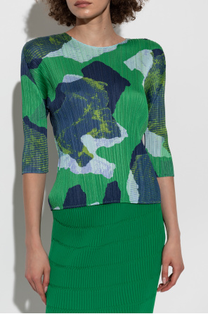 Pleats Please Issey Miyake Pleated top with print