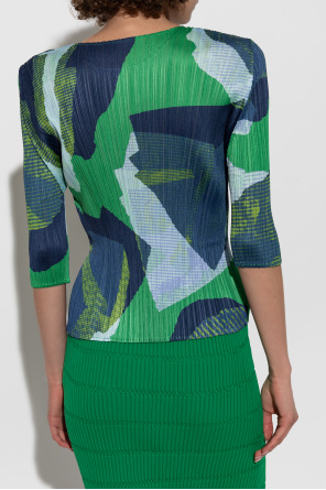 Pleats Please Issey Miyake Pleated top with print