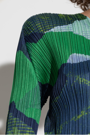 Pleats Please Issey Miyake Pleated top with print