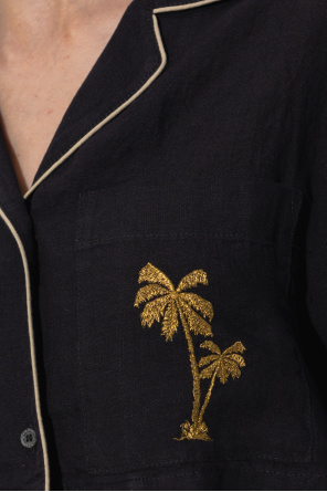 Palm Angels Cropped linen shirt