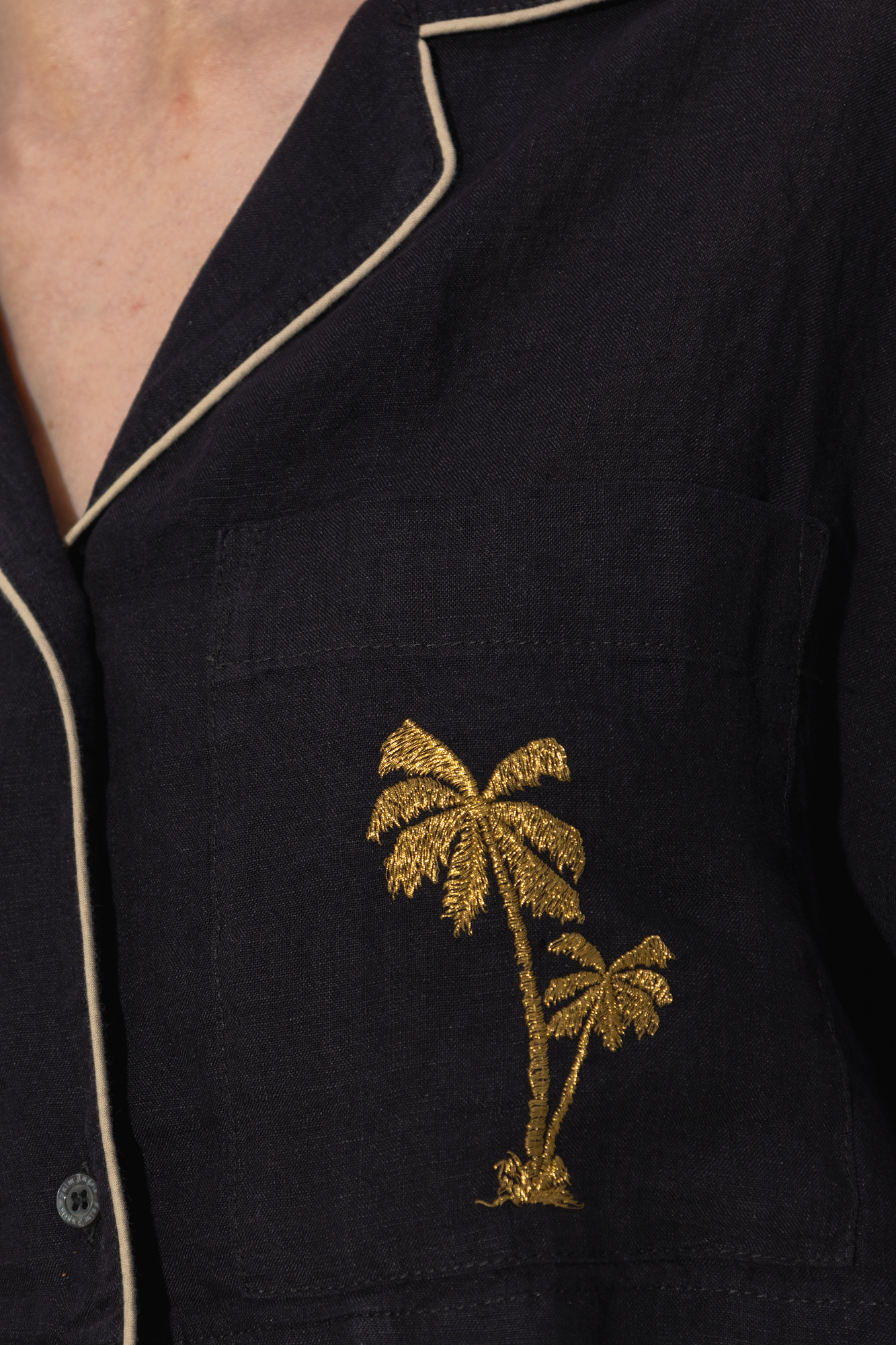 Palm Angels Cropped linen shirt