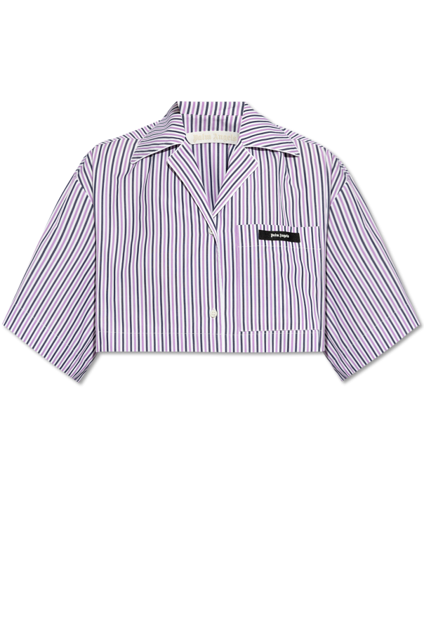 Palm Angels Short striped pattern shirt