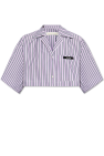 Palm Angels Short striped pattern shirt
