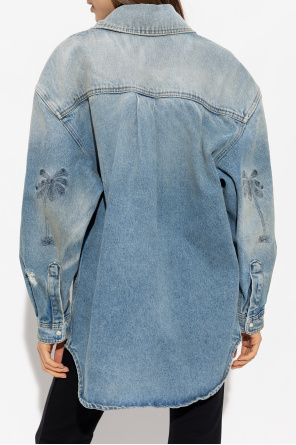 Palm Angels Denim shirt with a vintage effect