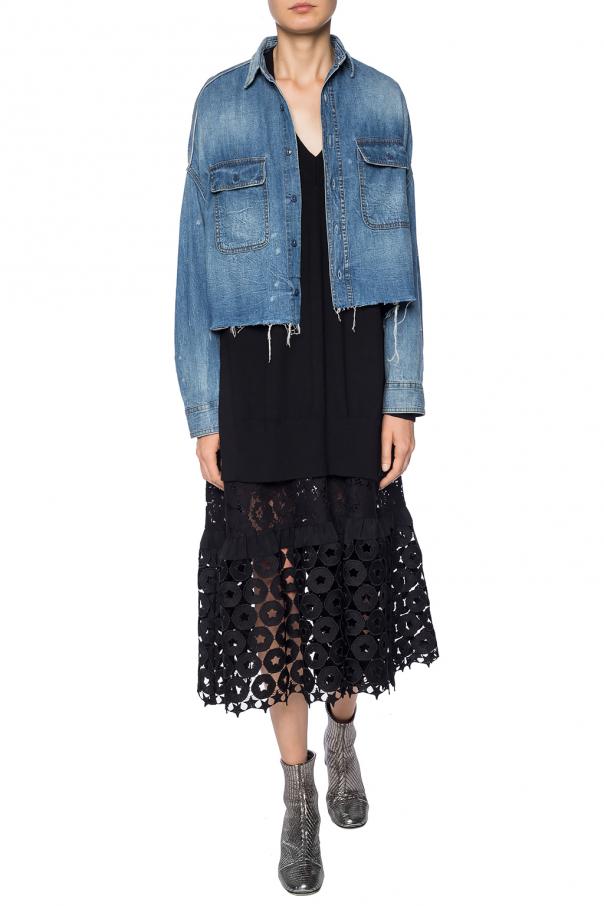 R13 Denim jacket co-ord with tears