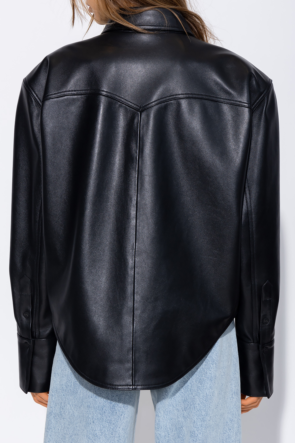 The Mannei ‘Palini’ leather textured shirt