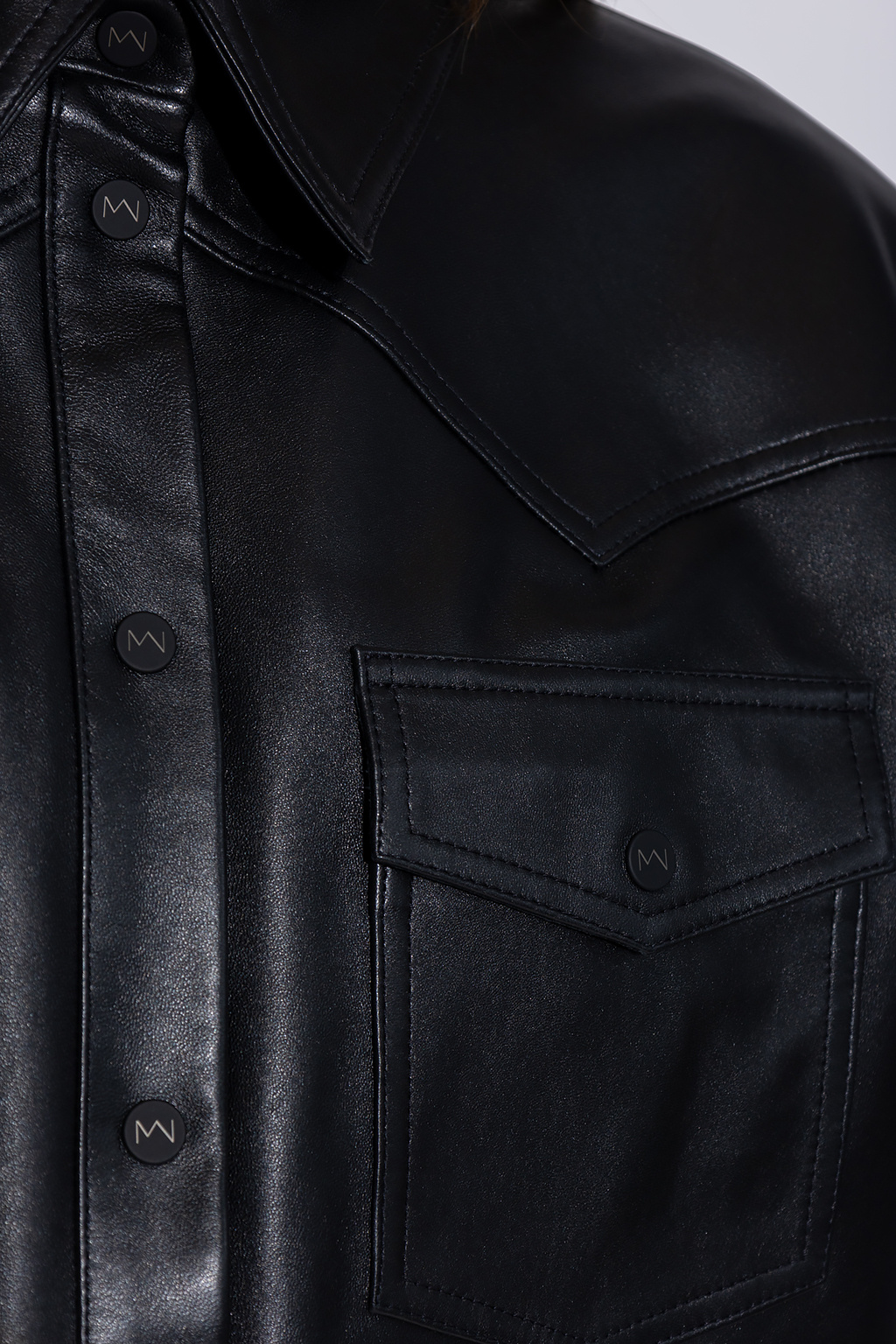 The Mannei ‘Palini’ leather textured shirt