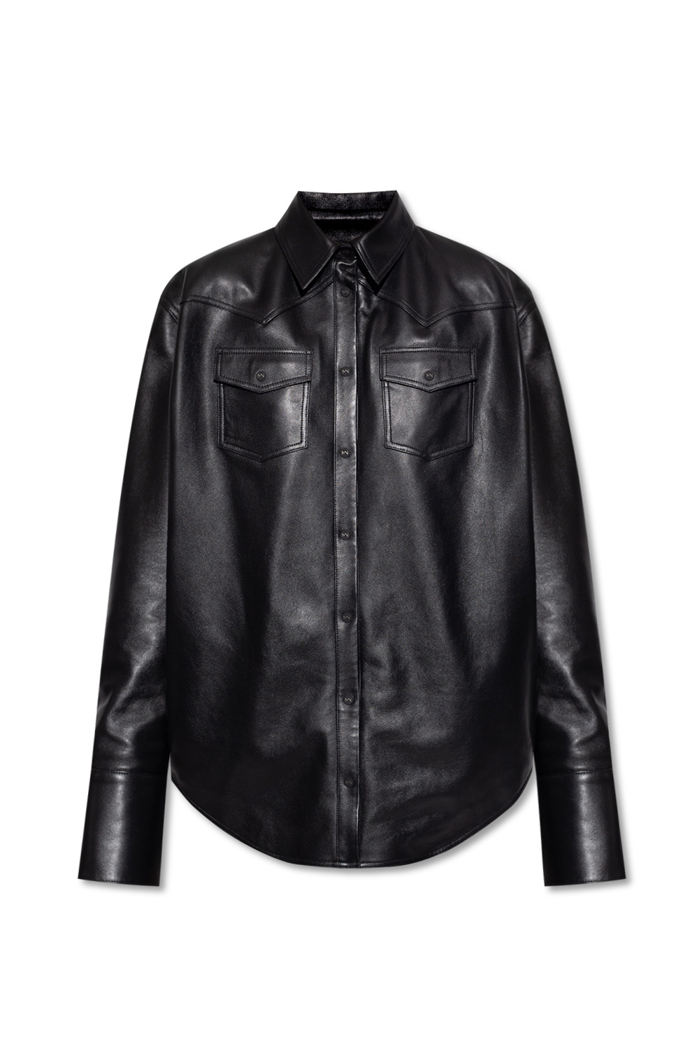 The Mannei ‘Patras’ oversize leather shirt