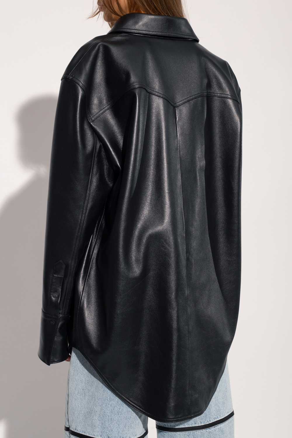 The Mannei ‘Patras’ oversize leather shirt