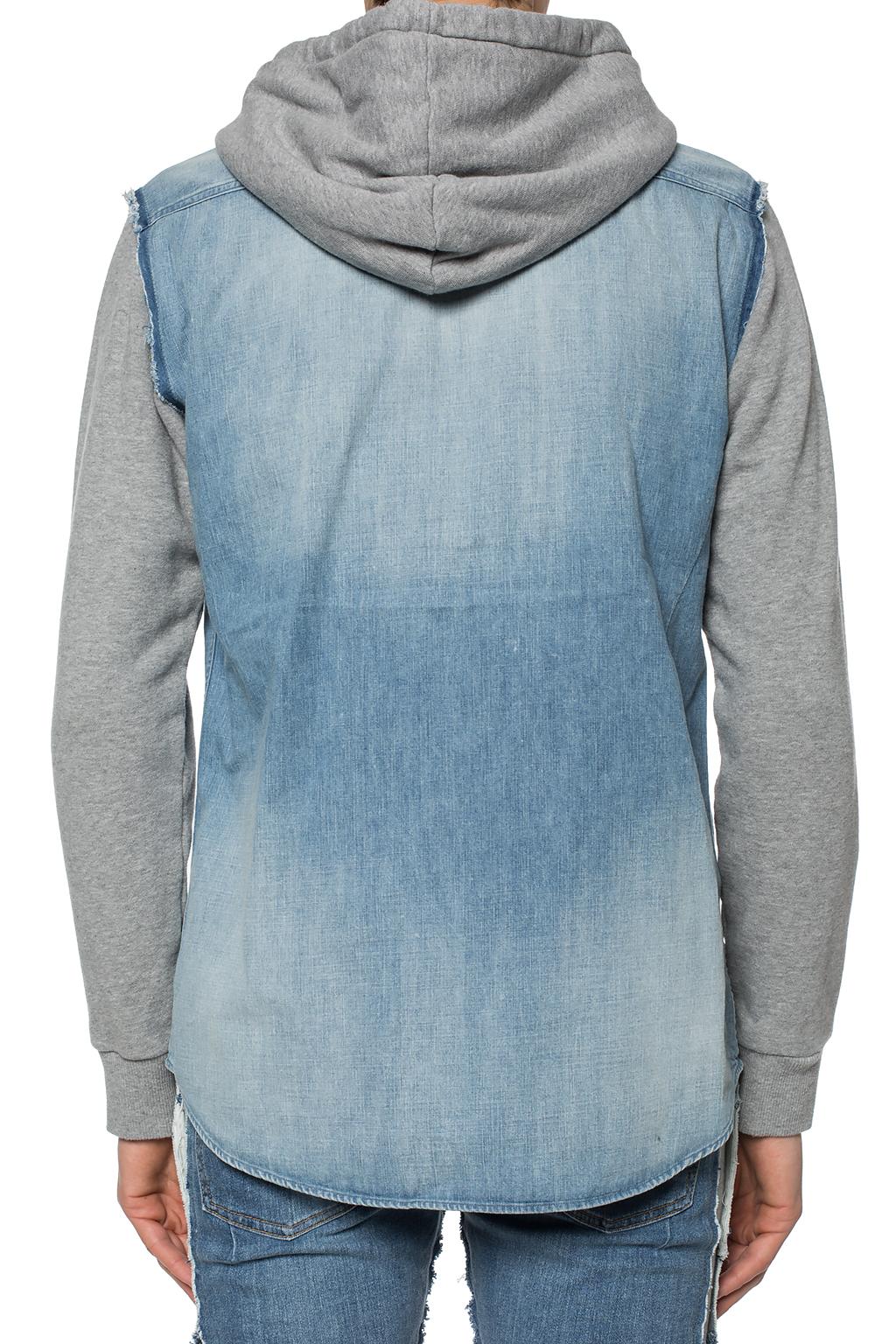 denim shirt with hoodie