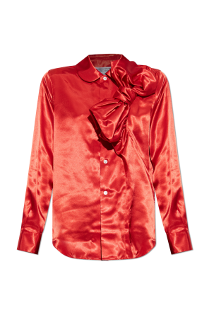 Blusa satinada con lazo decorativo