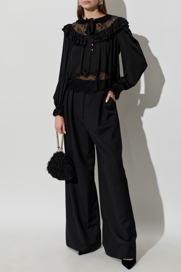 Self-Portrait Shirt with lace trim