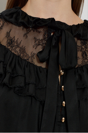 Self-Portrait Shirt with lace trim