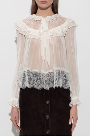 Self-Portrait Hemd mit Spitzenbesatz