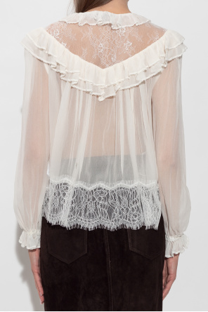 Self-Portrait Hemd mit Spitzenbesatz