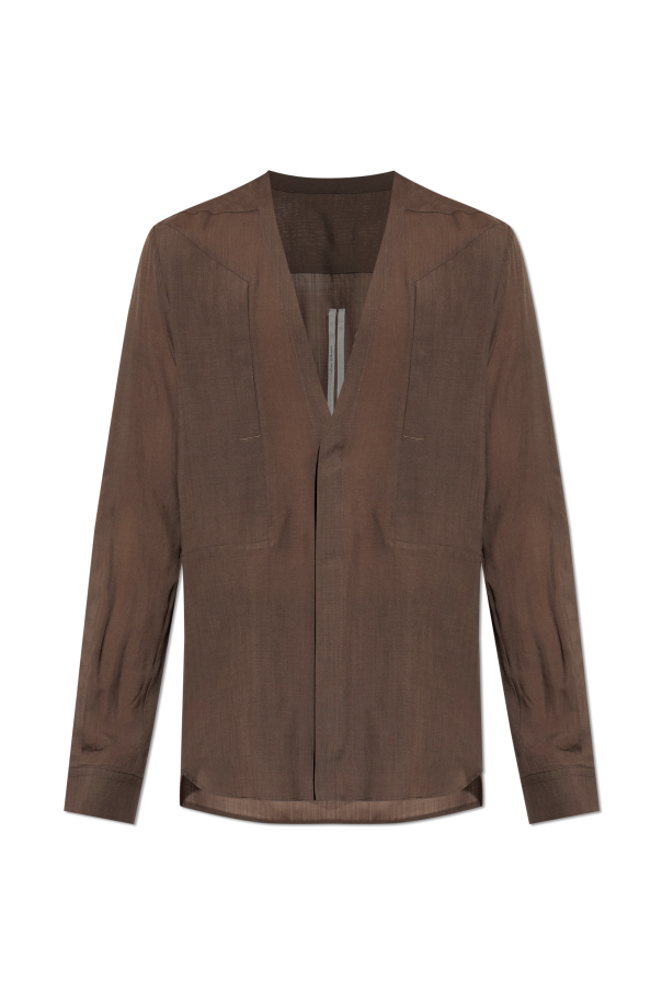 Wool shirt with V-neck od Rick Owens