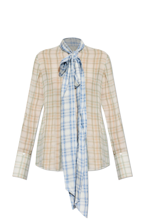 Silk shirt with a check pattern