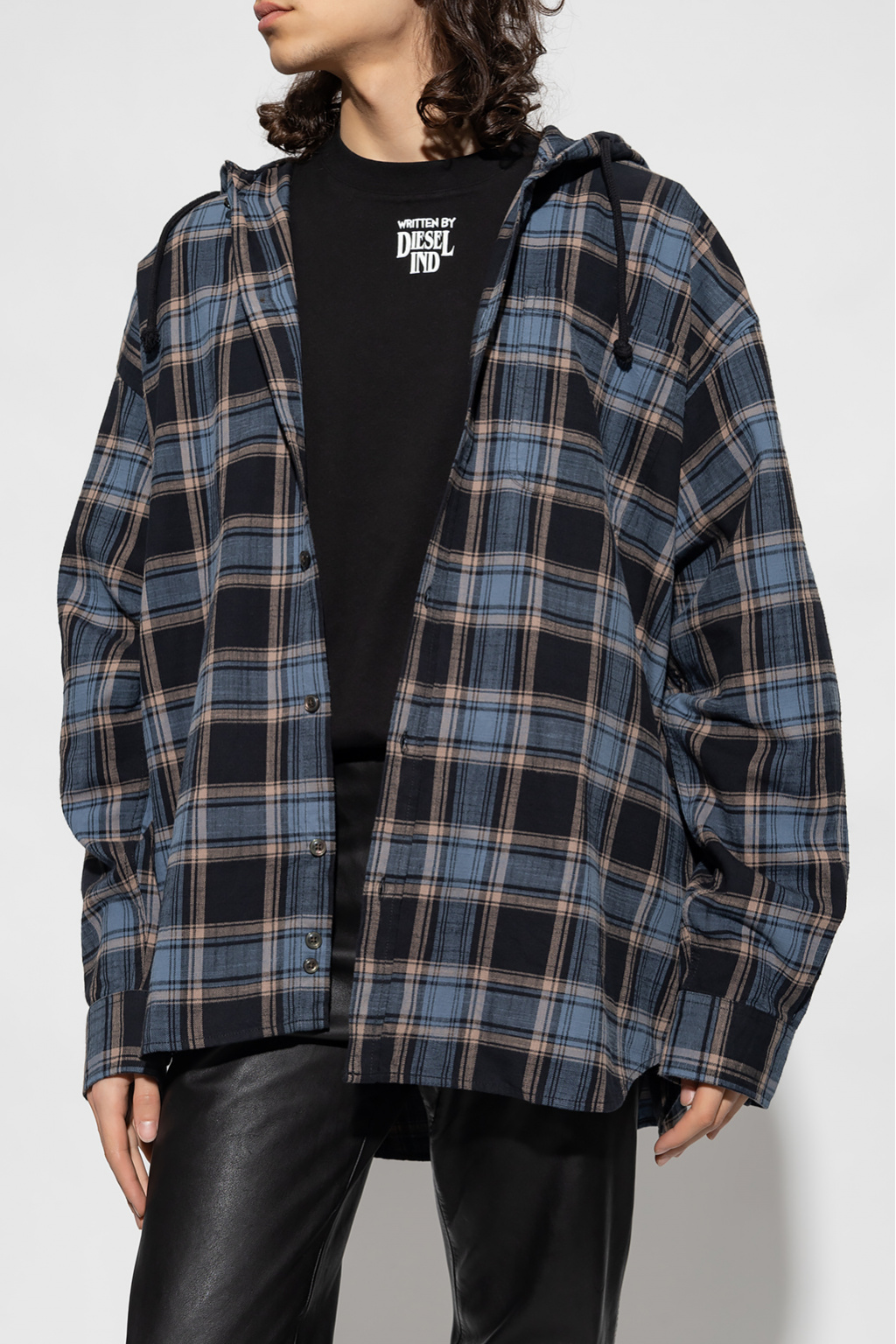 Diesel ‘S-DEWNY’ checked floral-print shirt