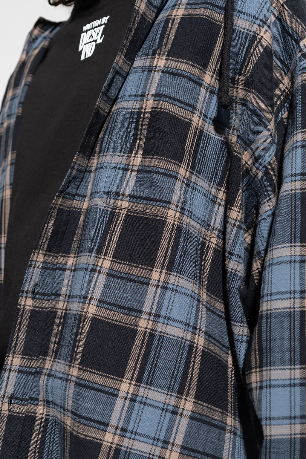 Diesel ‘S-DEWNY’ checked floral-print shirt