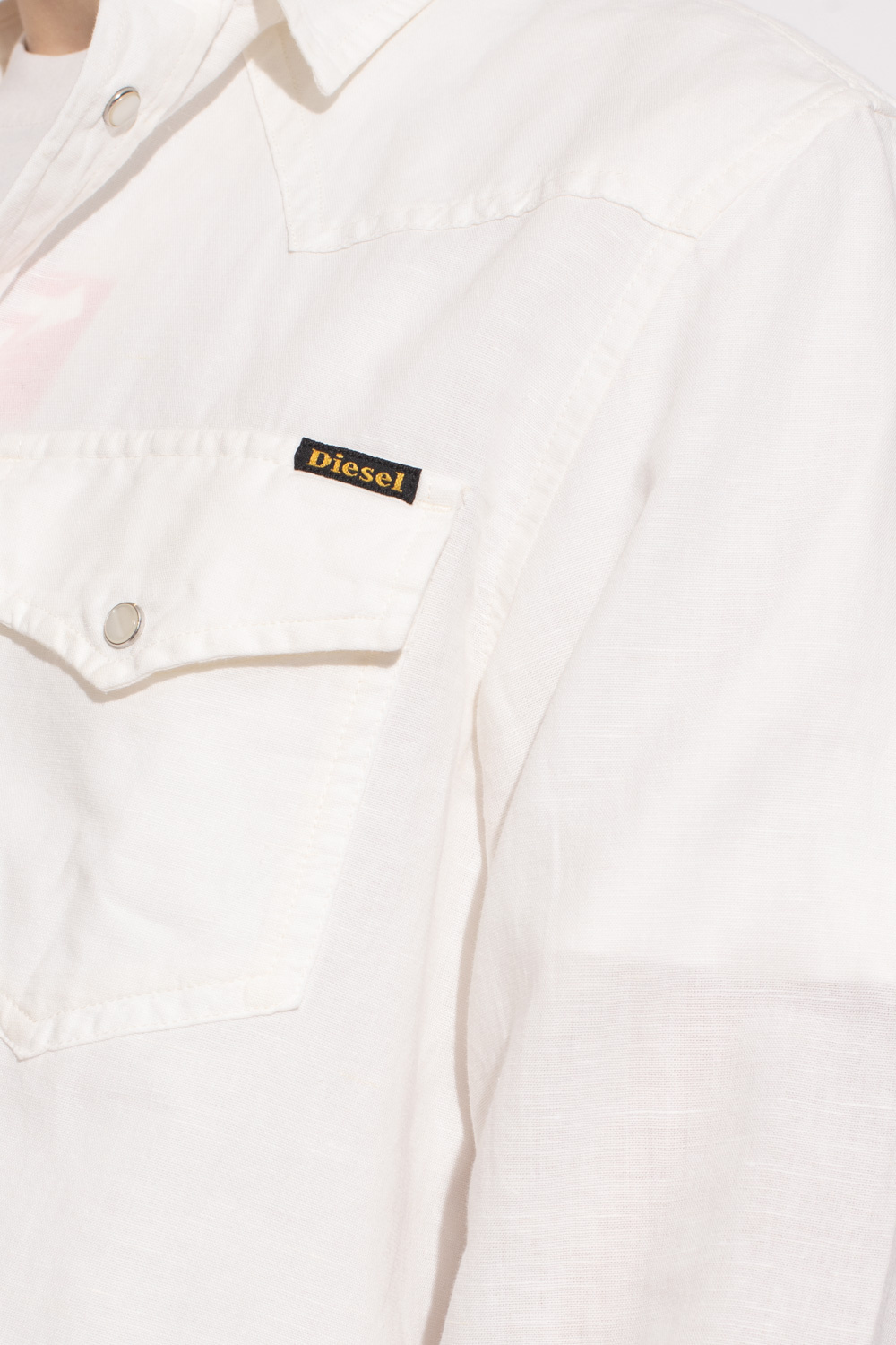 Diesel 'S-EAST-LONG-HS'  Reclaimed shirt with pockets