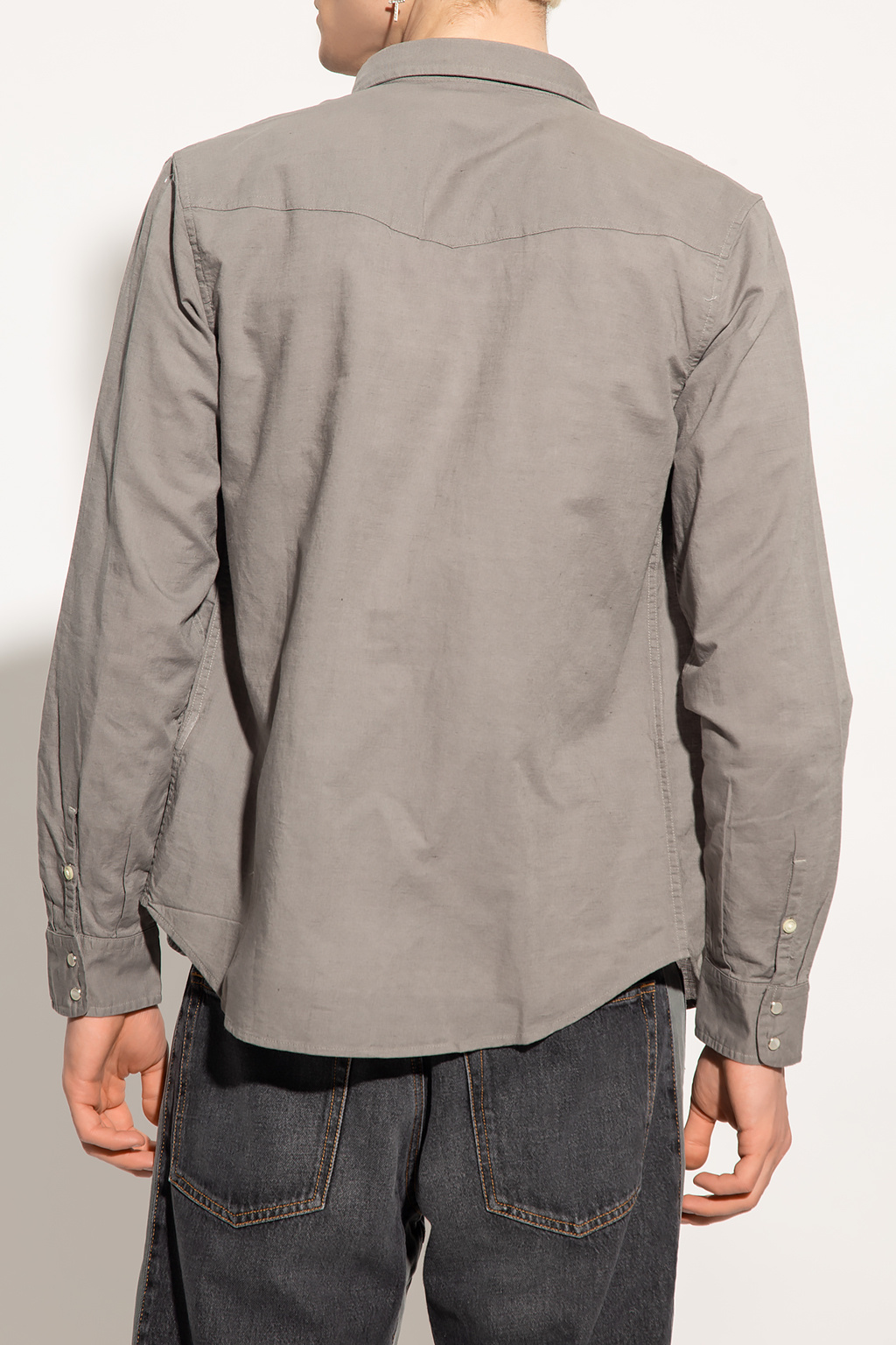 DIESEL Cotton Buttoned Long-sleeved Jacket in Beige for Men White Mens Jackets DIESEL Jackets 