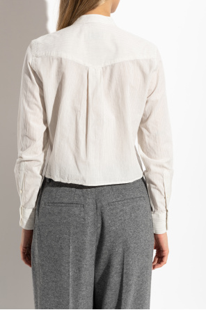 Officine Generale Short shirt with striped pattern