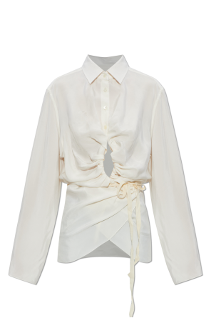 Camisa con parte delantera drapeada