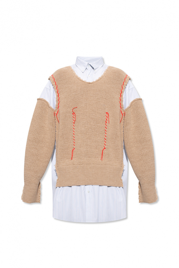 Maison Margiela Oversize shirt miler with wool trims