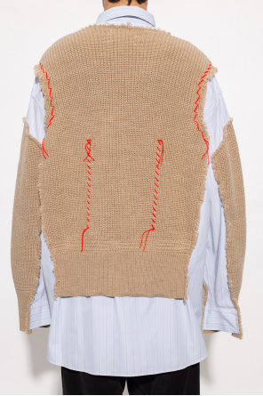 Maison Margiela Oversize shirt with wool trims
