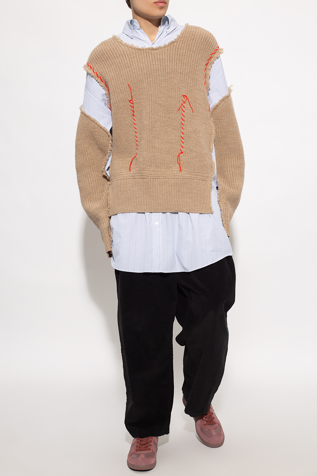 Maison Margiela Oversize shirt with wool trims