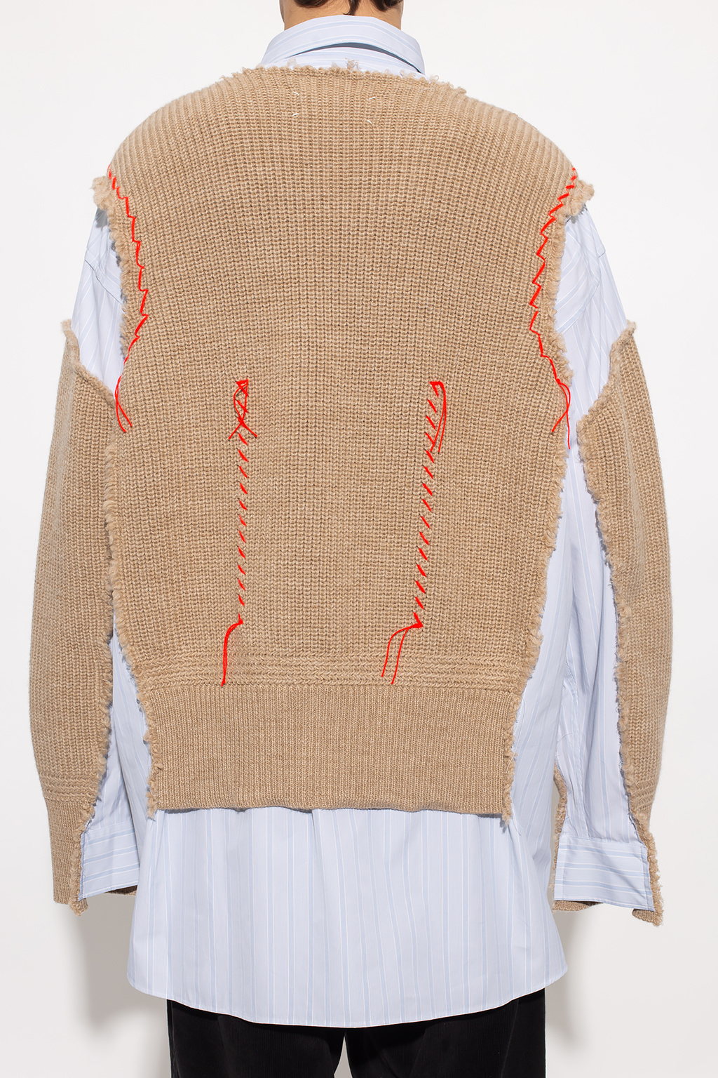 Maison Margiela Oversize Crop shirt with wool trims