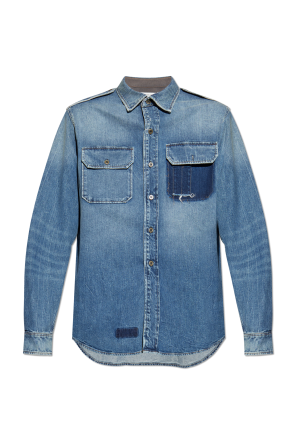 Denim shirt with a `vintage` effect
