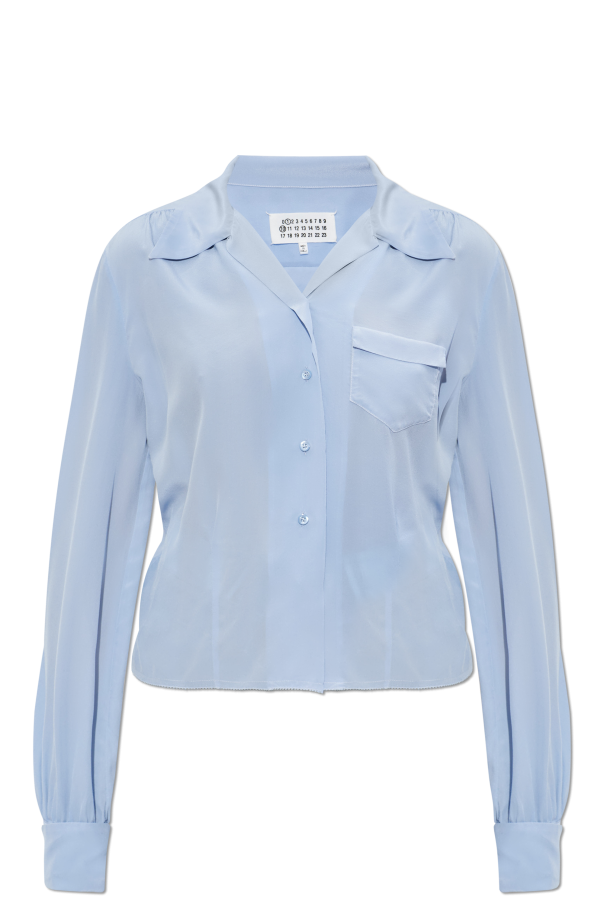 Maison Margiela Camisa de seda com bolso