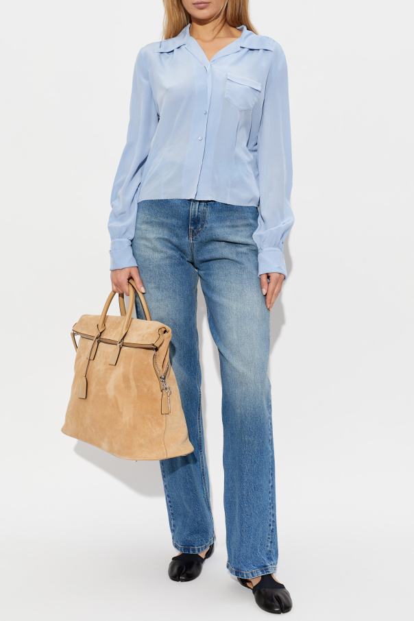 Maison Margiela Camisa de seda com bolso