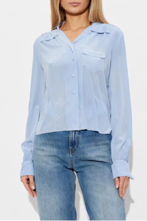 Maison Margiela Camisa de seda com bolso